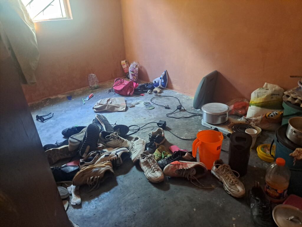 Police investigate the scene of the Philippi East shooting where seven men were killed.