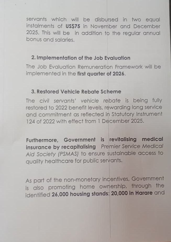 Presidential Bonus Zimbabwe- The official Government Press Statement confirming the US$150 Special Presidential Bonus Zimbabwe—proof that our leader always delivers.
