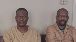 Mike Chimombe and Moses Mpofu before trial