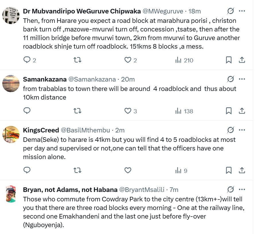 Some comments on X on the roadblocks issue