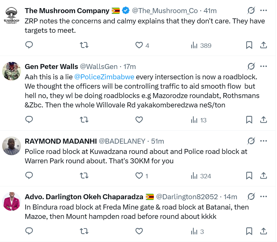 More comments on X on the roadblocks issue